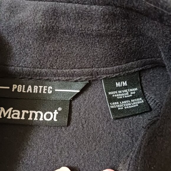 Marmot Women's Medium Fleece Jacket Black Full Zip Pockets Google Cloud Polartec - Picture 5 of 8